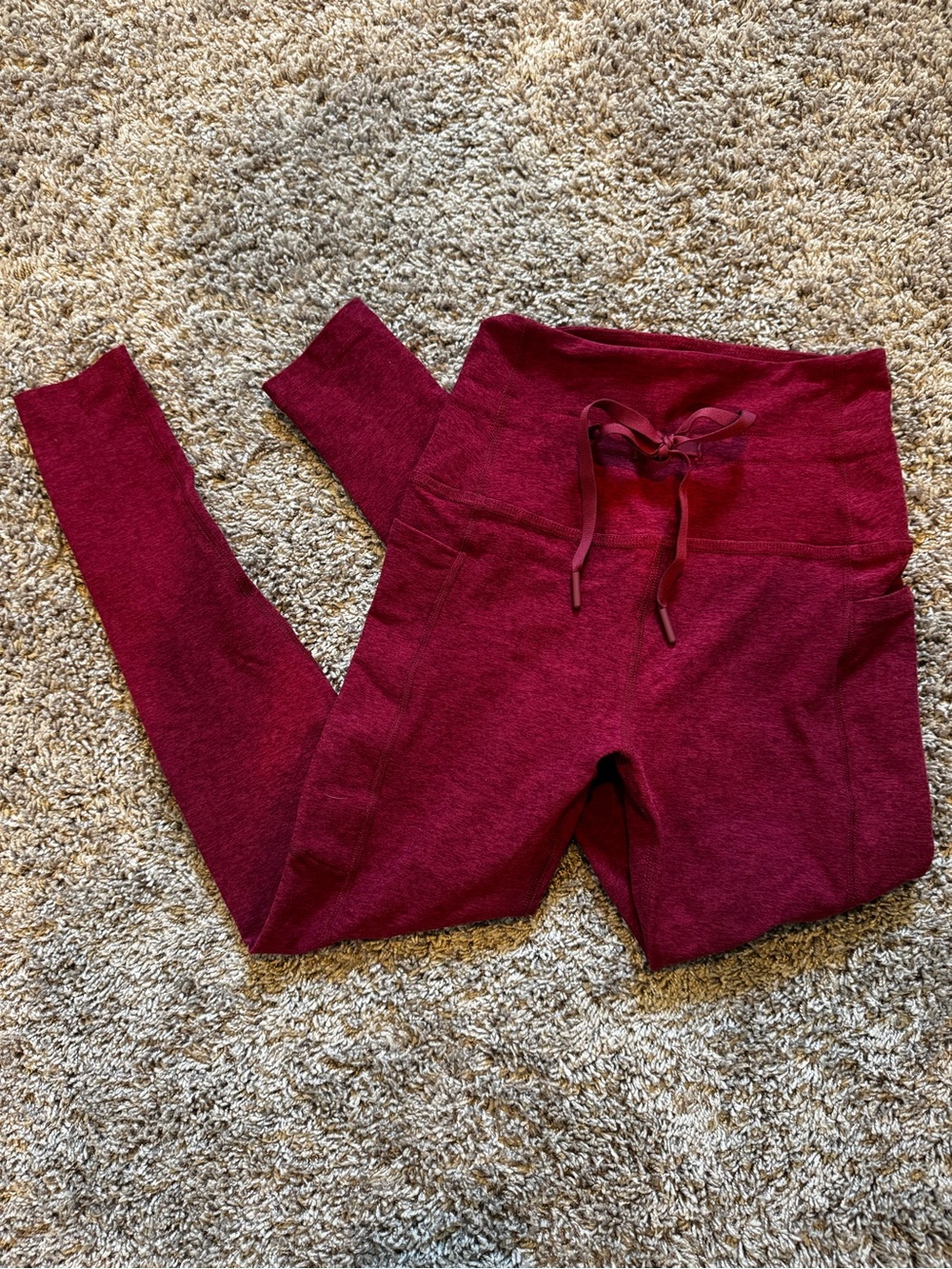 Beyond Yoga High-Waist Burgundy Seamless Leggings